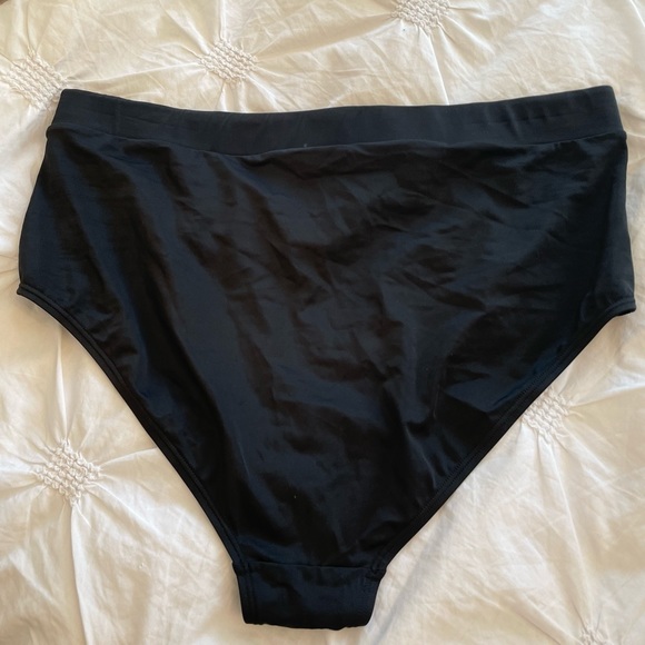 CACTUS Swim- Black-High Waisted-Plus Size -Swim Bottom with Side Mesh Details - Picture 5 of 6